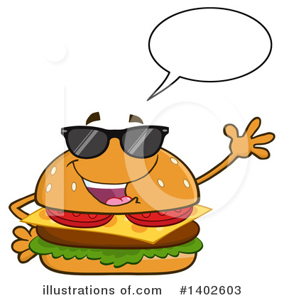 Royalty-Free (RF) Cheeseburger Mascot Clipart Illustration by Hit Toon - Stock Sample #1402603
