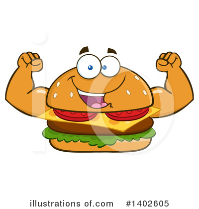 Royalty-Free (RF) Cheeseburger Mascot Clipart Illustration by Hit Toon - Stock Sample #1402605