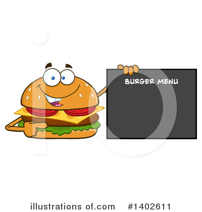 Royalty-Free (RF) Cheeseburger Mascot Clipart Illustration by Hit Toon - Stock Sample #1402611