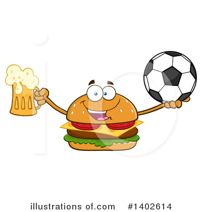 Royalty-Free (RF) Cheeseburger Mascot Clipart Illustration by Hit Toon - Stock Sample #1402614