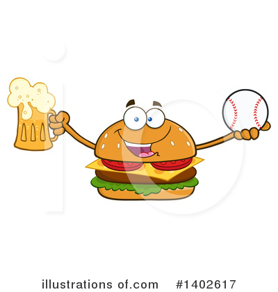 Cheeseburger Mascot Clipart #1402617 by Hit Toon