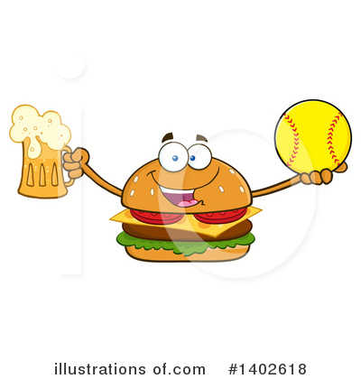 Cheeseburger Mascot Clipart #1402618 by Hit Toon
