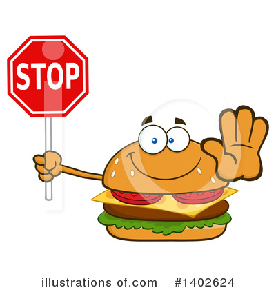Cheeseburger Mascot Clipart #1402624 by Hit Toon