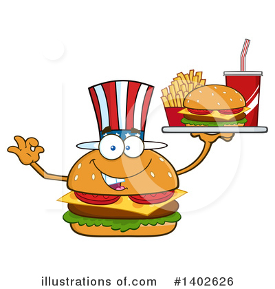Royalty-Free (RF) Cheeseburger Mascot Clipart Illustration by Hit Toon - Stock Sample #1402626
