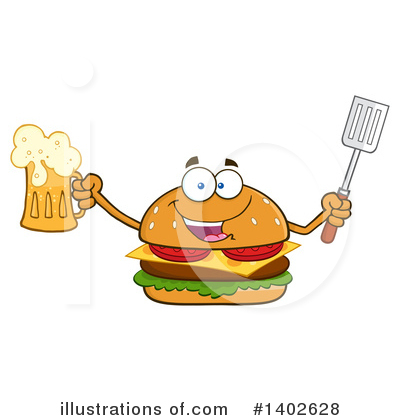 Cheeseburger Mascot Clipart #1402628 by Hit Toon