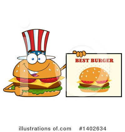 Cheeseburger Mascot Clipart #1402634 by Hit Toon