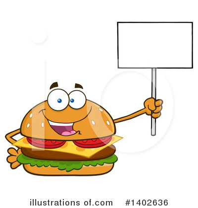 Cheeseburger Mascot Clipart #1402636 by Hit Toon