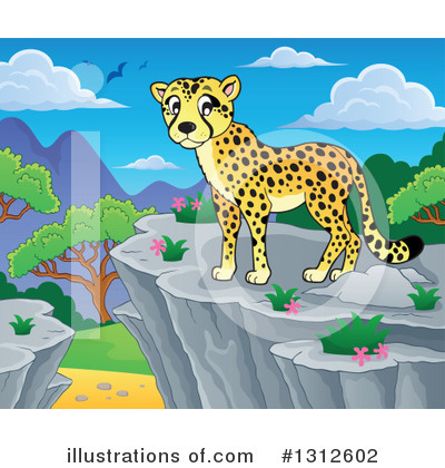Royalty-Free (RF) Cheetah Clipart Illustration by visekart - Stock Sample #1312602