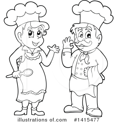 Royalty-Free (RF) Chef Clipart Illustration by visekart - Stock Sample #1415477