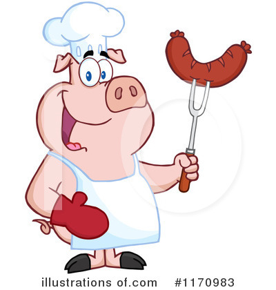 Royalty-Free (RF) Chef Pig Clipart Illustration by Hit Toon - Stock Sample #1170983
