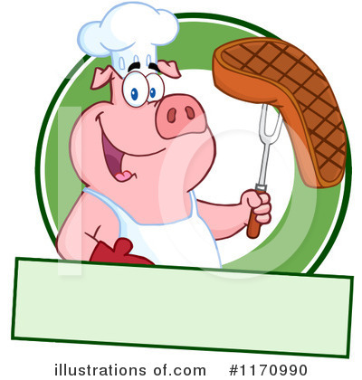 Royalty-Free (RF) Chef Pig Clipart Illustration by Hit Toon - Stock Sample #1170990