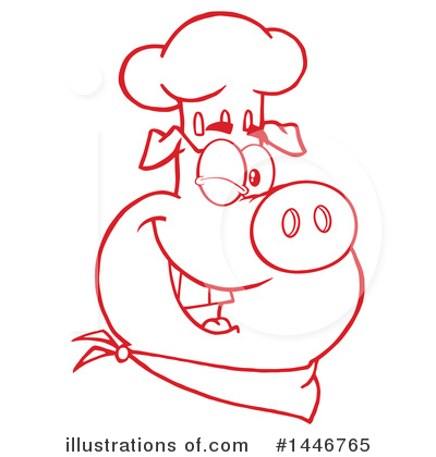 Royalty-Free (RF) Chef Pig Clipart Illustration by Hit Toon - Stock Sample #1446765