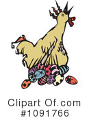 Chicken Clipart #1091766 by Steve Klinkel