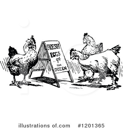 Royalty-Free (RF) Chicken Clipart Illustration by Prawny Vintage - Stock Sample #1201365