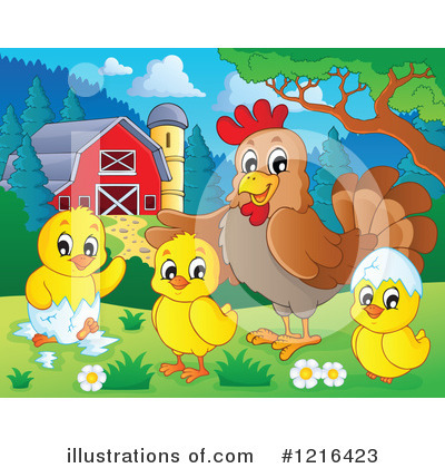 Royalty-Free (RF) Chicken Clipart Illustration by visekart - Stock Sample #1216423