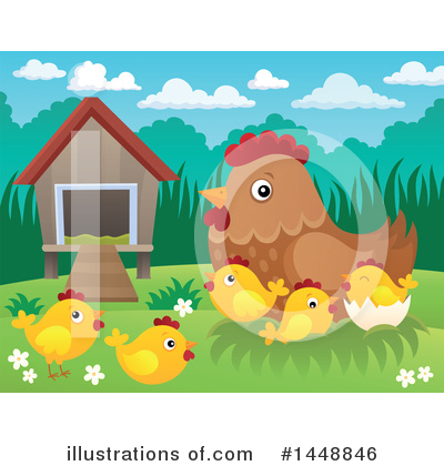 Royalty-Free (RF) Chicken Clipart Illustration by visekart - Stock Sample #1448846