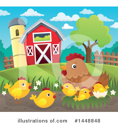 Royalty-Free (RF) Chicken Clipart Illustration by visekart - Stock Sample #1448848