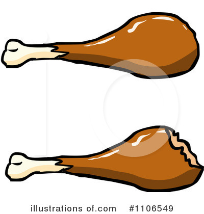 Royalty-Free (RF) Chicken Drumstick Clipart Illustration by Cartoon Solutions - Stock Sample #1106549