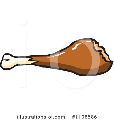 Royalty-Free (RF) Chicken Drumstick Clipart Illustration by Cartoon Solutions - Stock Sample #1106586