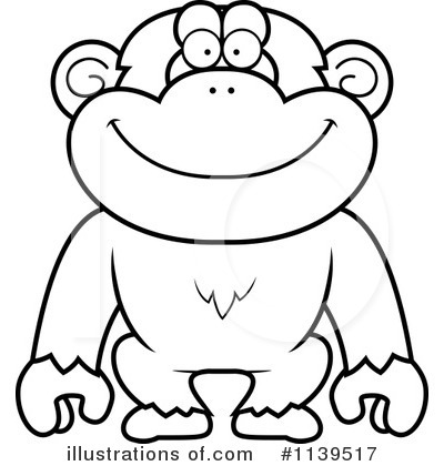 Royalty-Free (RF) Chimpanzee Clipart Illustration by Cory Thoman - Stock Sample #1139517