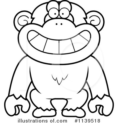 Royalty-Free (RF) Chimpanzee Clipart Illustration by Cory Thoman - Stock Sample #1139518