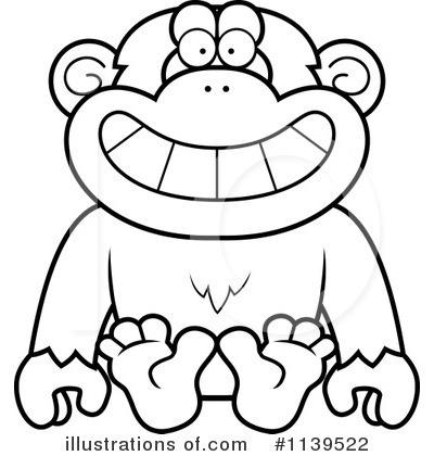 Royalty-Free (RF) Chimpanzee Clipart Illustration by Cory Thoman - Stock Sample #1139522