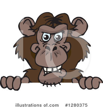 Royalty-Free (RF) Chimpanzee Clipart Illustration by Dennis Holmes Designs - Stock Sample #1280375