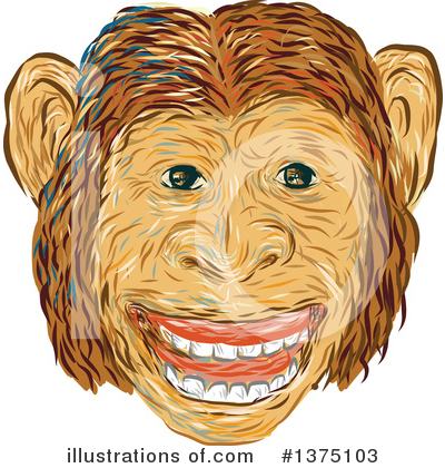 Royalty-Free (RF) Chimpanzee Clipart Illustration by patrimonio - Stock Sample #1375103