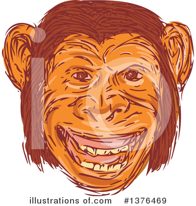 Royalty-Free (RF) Chimpanzee Clipart Illustration by patrimonio - Stock Sample #1376469