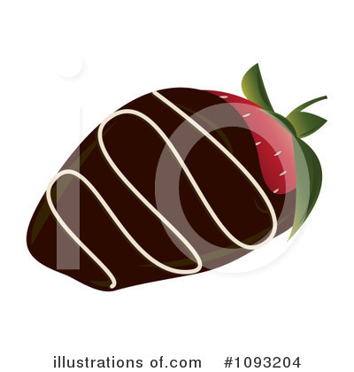 Royalty-Free (RF) Chocolate Dipped Strawberry Clipart Illustration by Randomway - Stock Sample #1093204