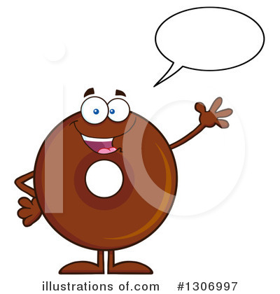 Royalty-Free (RF) Chocolate Donut Character Clipart Illustration by Hit Toon - Stock Sample #1306997