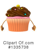 Chocolate Frosted Cupcake Character Clipart #1335738 by Julos