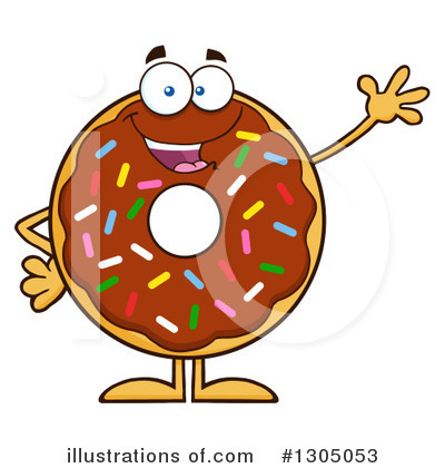 Royalty-Free (RF) Chocolate Sprinkle Donut Clipart Illustration by Hit Toon - Stock Sample #1305053
