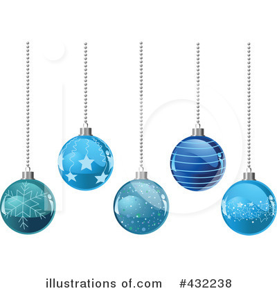 Royalty-Free (RF) Christmas Baubles Clipart Illustration by Pushkin - Stock Sample #432238