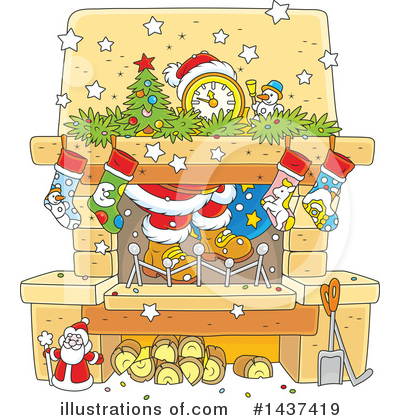 Christmas Stockings Clipart #1437419 by Alex Bannykh