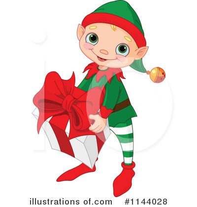 Royalty-Free (RF) Christmas Elf Clipart Illustration by Pushkin - Stock Sample #1144028