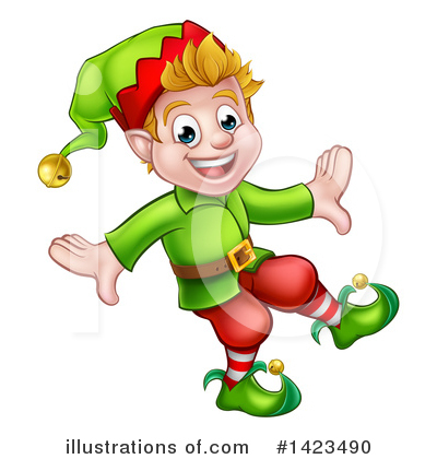 Royalty-Free (RF) Christmas Elf Clipart Illustration by AtStockIllustration - Stock Sample #1423490