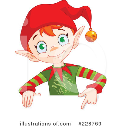 Royalty-Free (RF) Christmas Elf Clipart Illustration by Pushkin - Stock Sample #228769