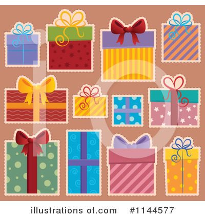 Royalty-Free (RF) Christmas Gift Clipart Illustration by visekart - Stock Sample #1144577