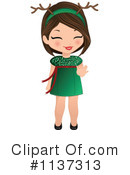 Christmas Girl Clipart #1137313 by Melisende Vector