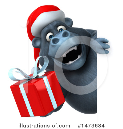 Christmas Gorilla Clipart #1473684 by Julos