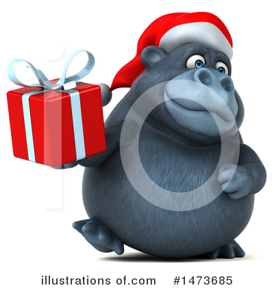 Christmas Gorilla Clipart #1473685 by Julos
