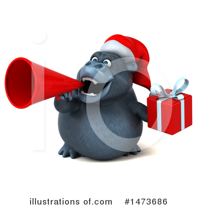 Christmas Gorilla Clipart #1473686 by Julos