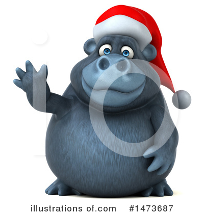 Christmas Gorilla Clipart #1473687 by Julos