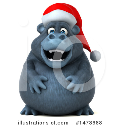 Christmas Gorilla Clipart #1473688 by Julos
