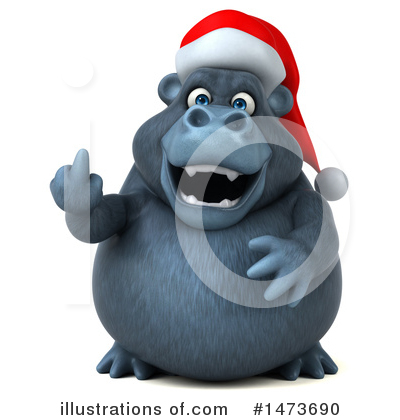 Christmas Gorilla Clipart #1473690 by Julos