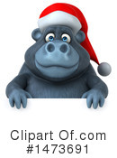 Christmas Gorilla Clipart #1473691 by Julos