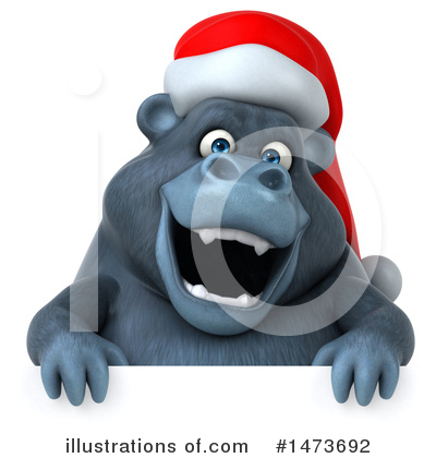 Christmas Gorilla Clipart #1473692 by Julos