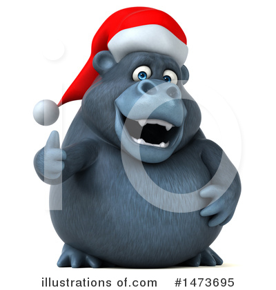Christmas Gorilla Clipart #1473695 by Julos