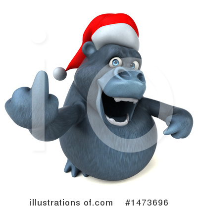Christmas Gorilla Clipart #1473696 by Julos